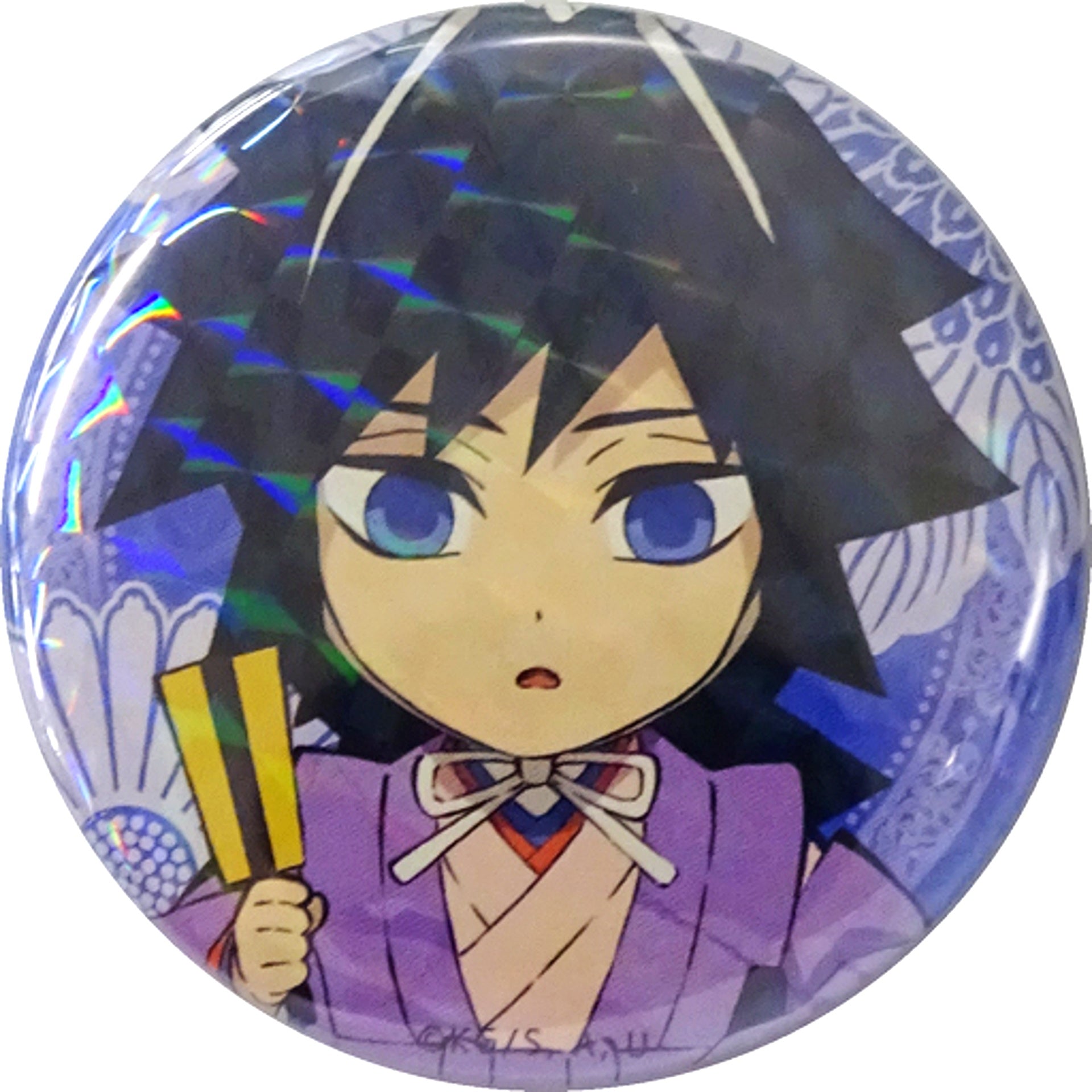 Giyu Tomioka Glitter Demon Slayer: Kimetsu no Yaiba Hinamatsuri Event Drawn 57mm Random Button A [USED]