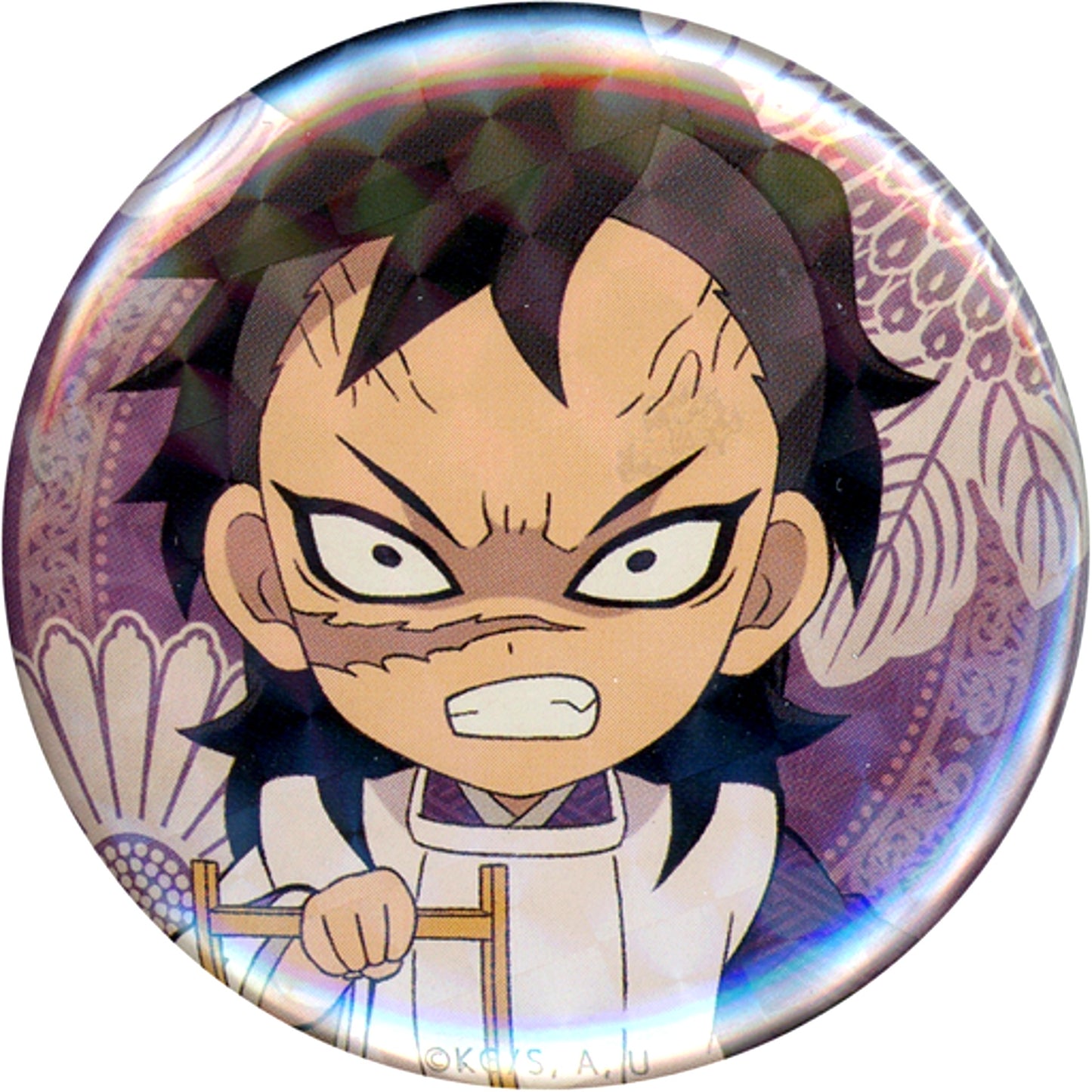 Genya Shinazugawa Glitter Demon Slayer: Kimetsu no Yaiba Hinamatsuri Event Drawn 57mm Random Button A [USED]