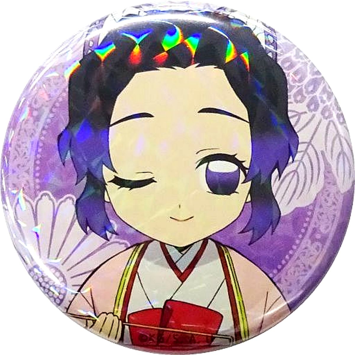 Shinobu Kocho Glitter Demon Slayer: Kimetsu no Yaiba Hinamatsuri Event Illustration 57mm Random Button B [USED]