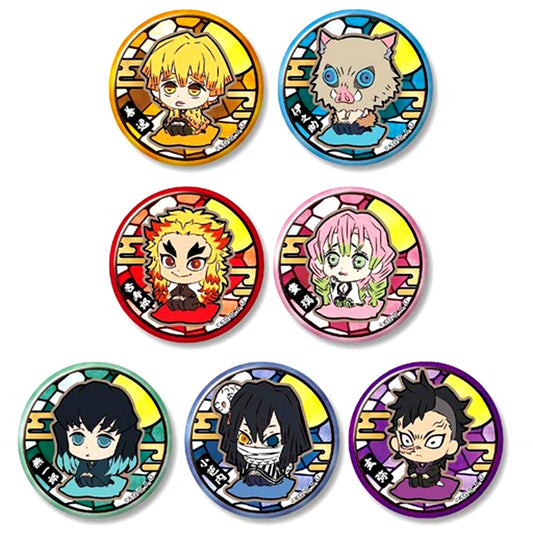Set of 7 Demon Slayer: Kimetsu no Yaiba Puchizabu CAN Button B [USED]