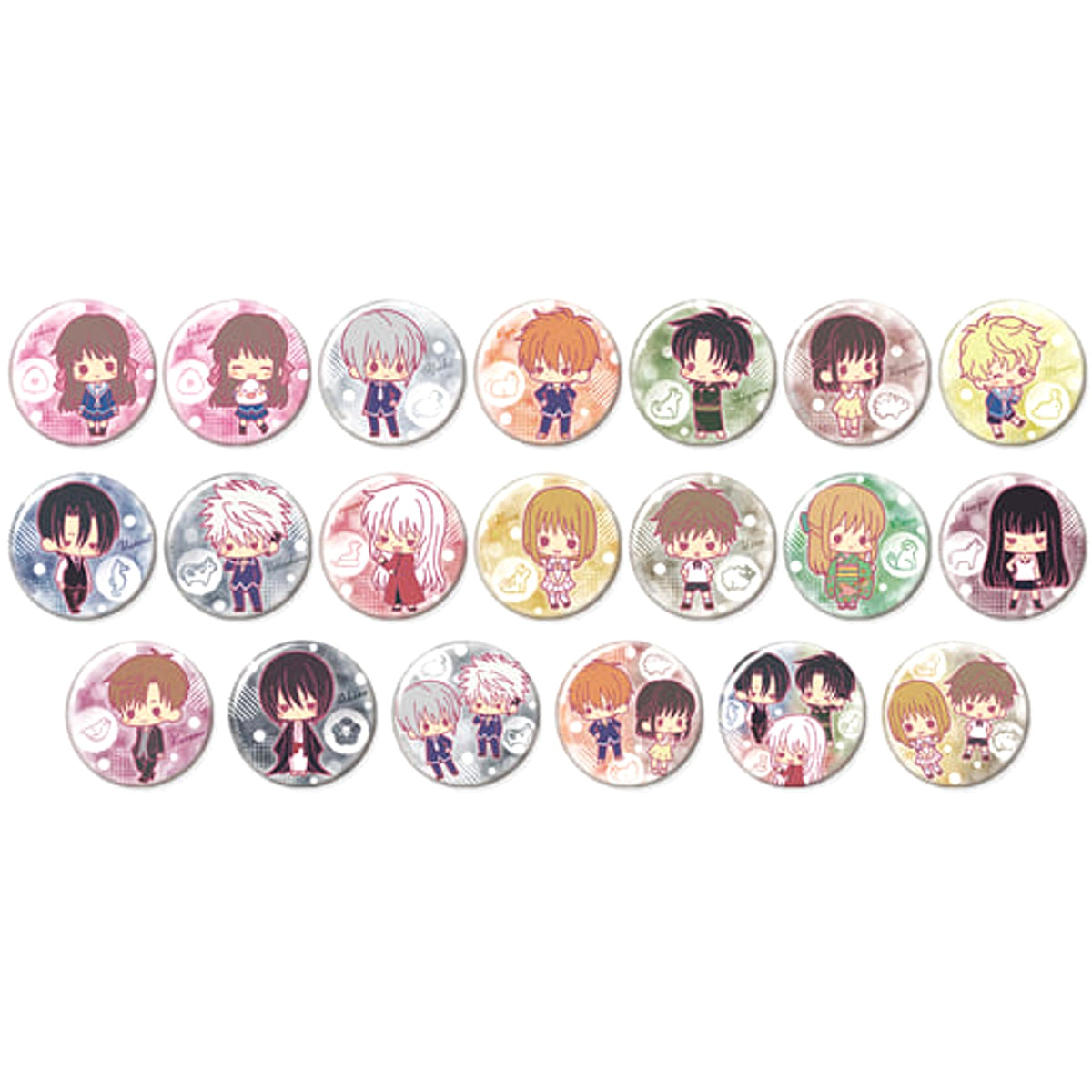 Fruits Basket Souma Yuki & Others Es Series Nino Trading Badge Collection Sakurai Ver. All 20 Types Set Buttons [USED]