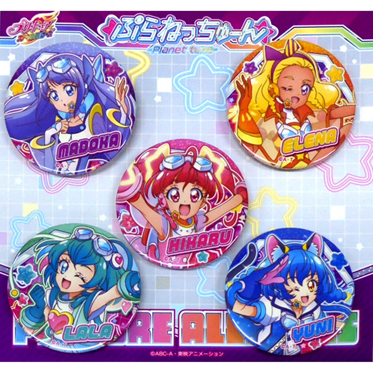 Planetune Badge Set with Mount Precure All Stars Idol Precure [USED]