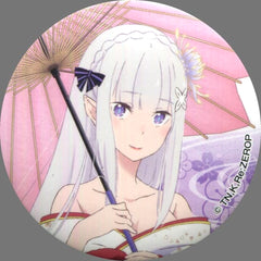 Re:ZERO -Starting Life in Another World- Emilia Kimono Can Badge Sega Campaign Limited 1st UFO Catcher Play Bonus Buttons [USED]