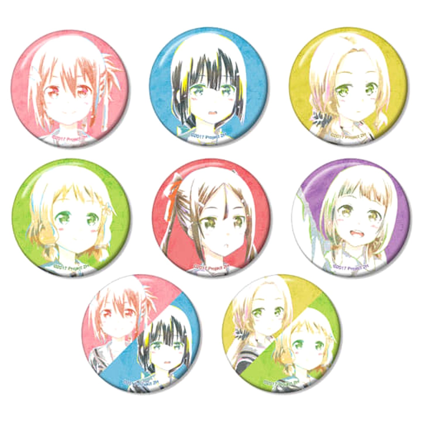 Yuna Yuki Is a Hero: Washio Sumi Chapter / Hero Chapter Yuna Yuki & Others Ani-Art Trading Can Badge All 8 Types Set Buttons [USED]