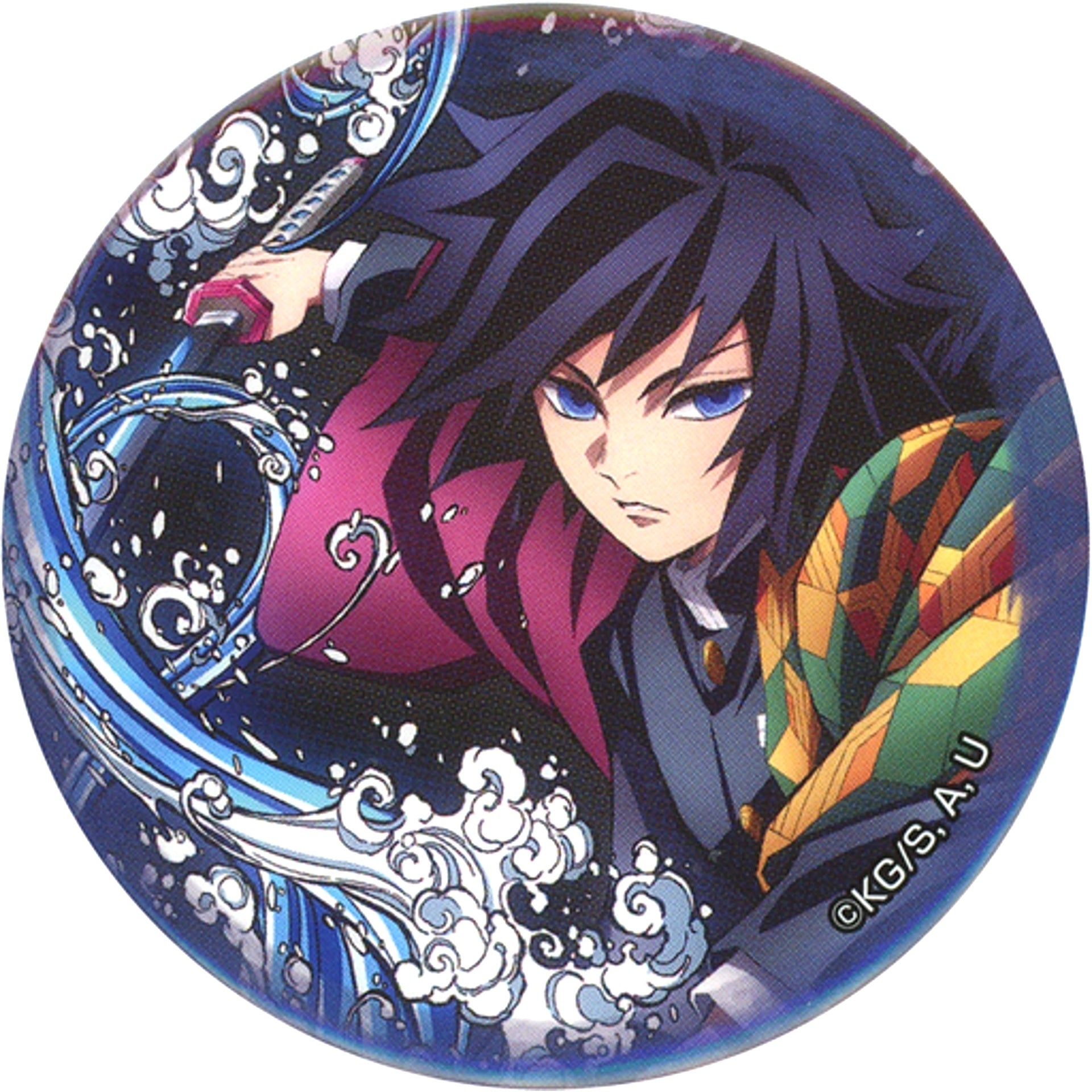 Giyu Tomioka Demon Slayer Total Concentration Exhibition Trading Button [USED]