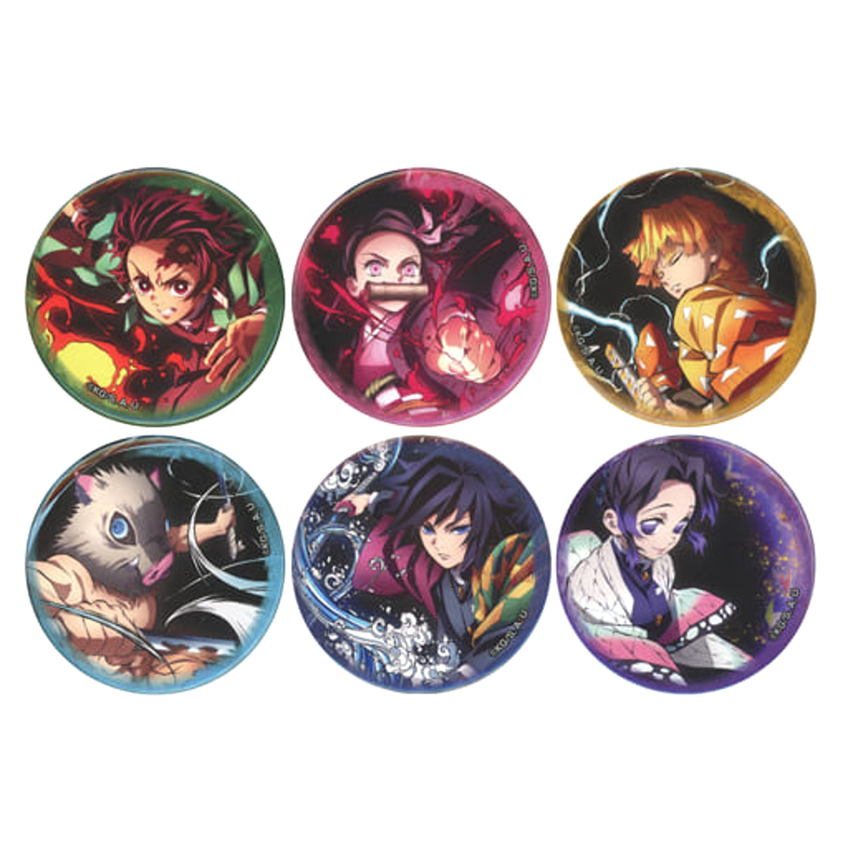 Demon Slayer: Kimetsu no Yaiba Nezuko Kamado & Others Trading Can Badge Total Concentration Exhibitions Limited All 6 Types Set Buttons [USED]
