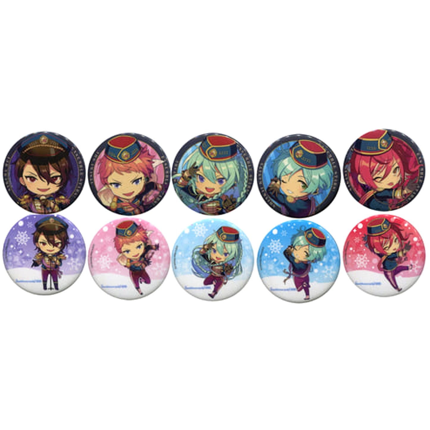 Ensemble Stars! Rei Sakuma & Others Trading Can Badge 2020 Eccentric Snow Party! 2020 Limited All 10 Types Set Buttons [USED]