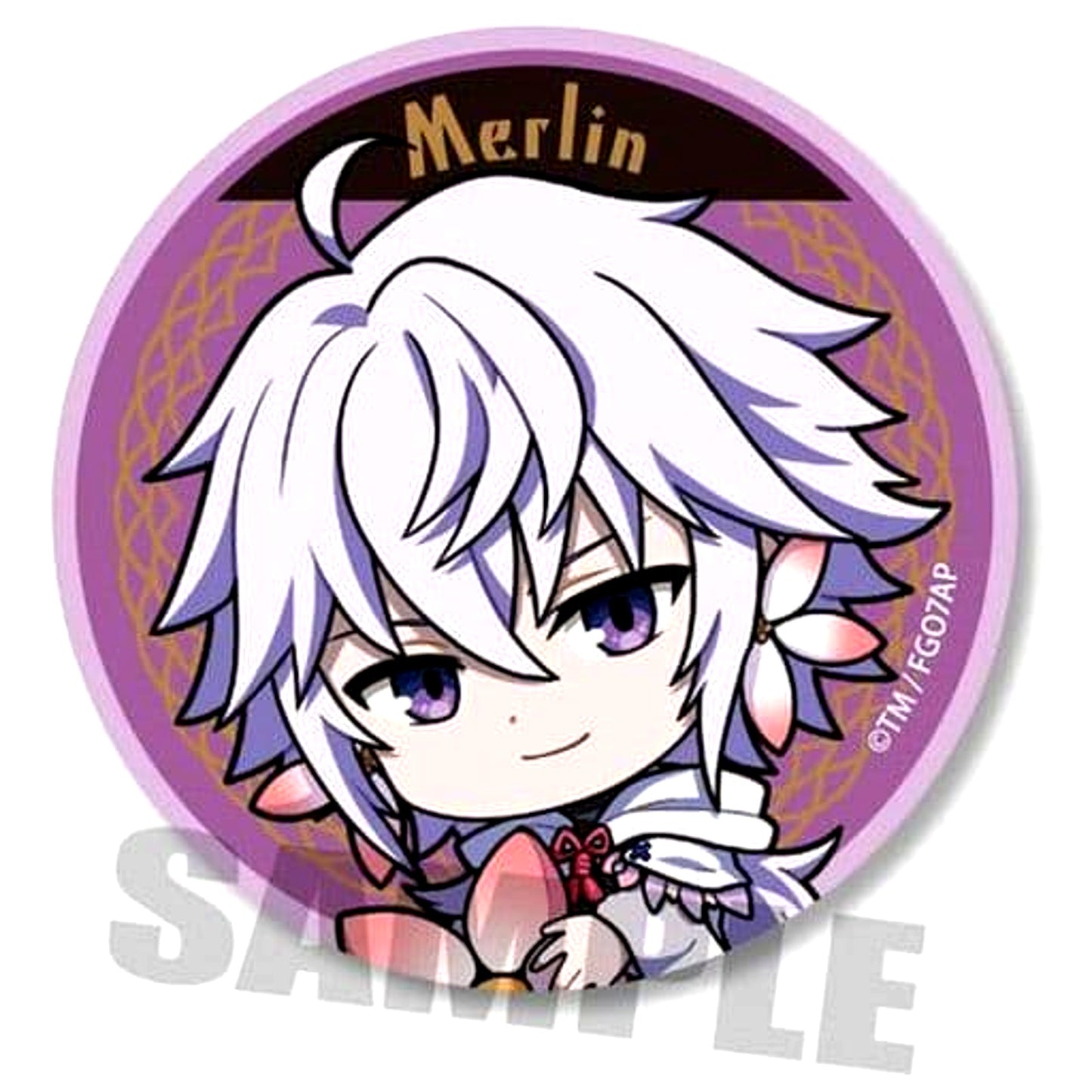 Fate/Grand Order Merlin Absolute Demonic Front Babylonia Gyugyutto Trading Can Badge [USED]