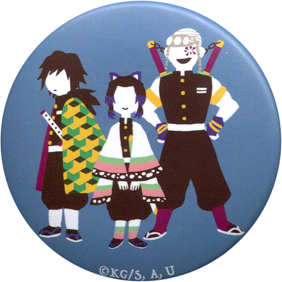 Demon Slayer: Kimetsu no Yaiba Giyu Tomiokau Shinobu Kocho Tengen Uzui Yuru Palette Can Badge Set 4th Buttons [USED]