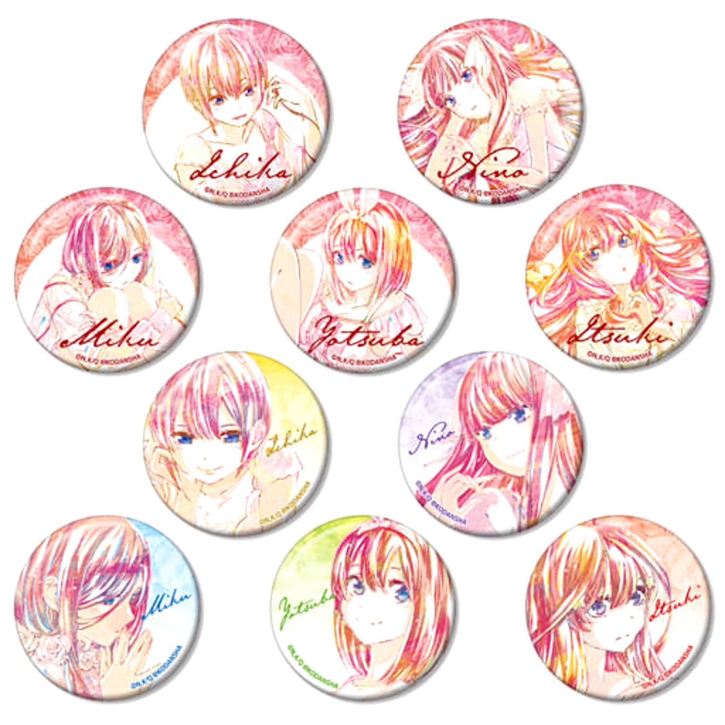 Yotsuba Nakano & Others The Quintessential Quintuplets All 10 Types Set Ani-Art Trading Button Vol.2 [USED]