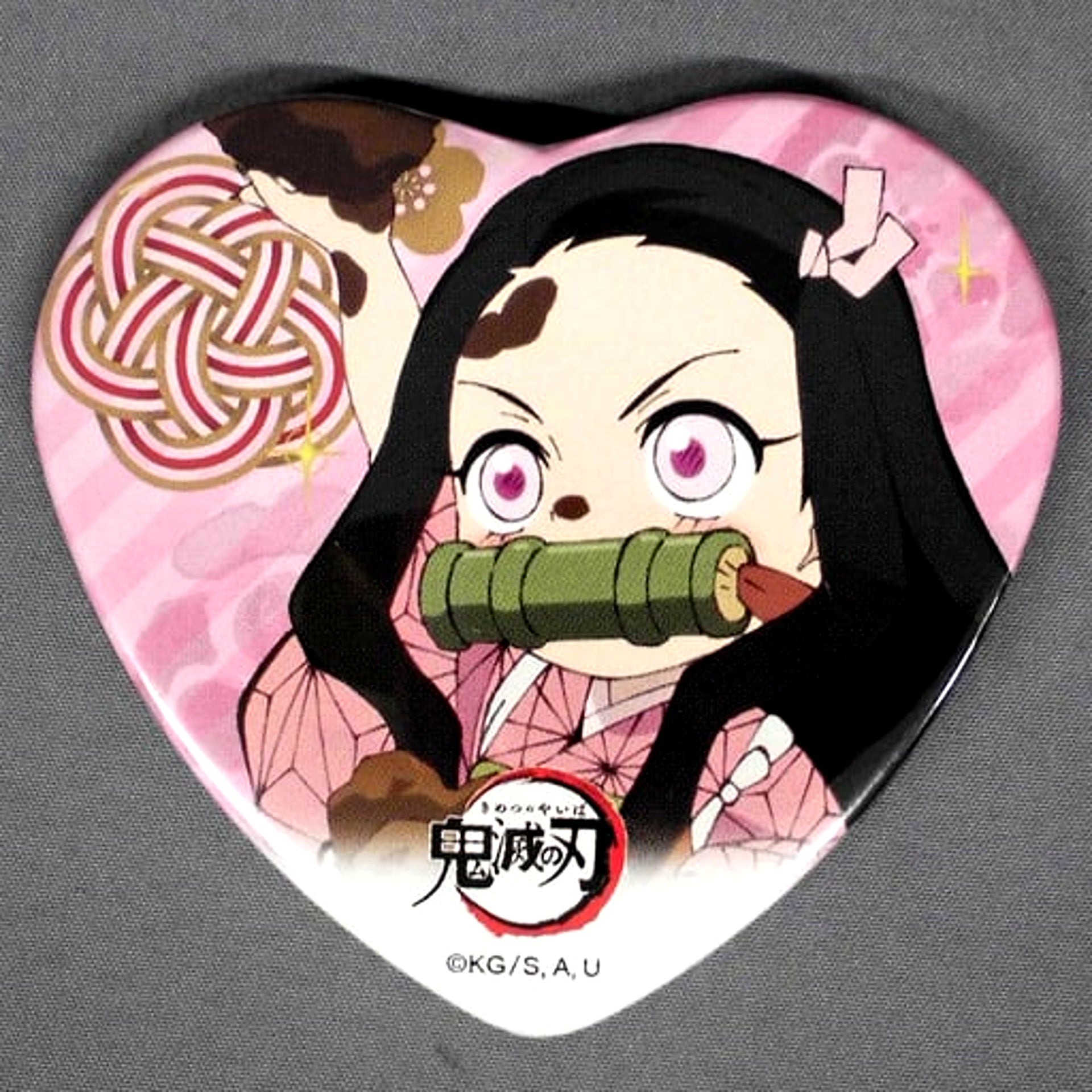 Nezuko Kamado Drawn Heart Shape Button Demon Slayer: Kimetsu no Yaiba ufotable Collaboration Cafe Dining Valentine Event [USED]