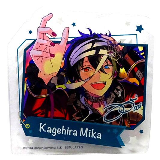Mika Kagehira Acrylic Badge Amusement Ichiban Cafe Ensemble Stars - AUTUMN 2019 - Vol.1 Drink Set Order Bonus [USED]