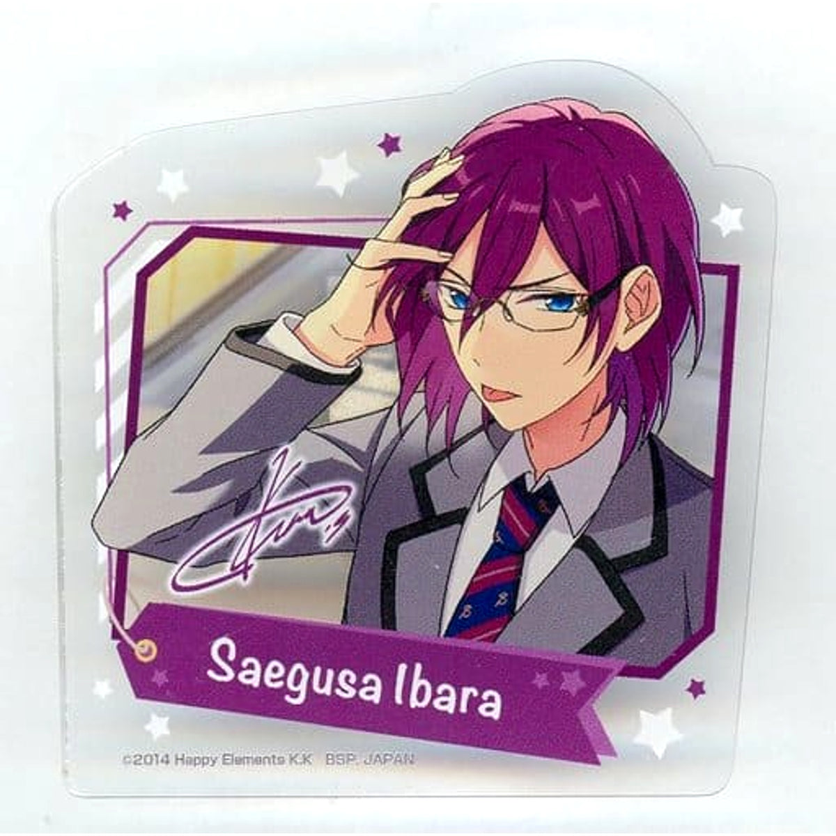 Ensemble Stars! Ibara Saegusa Acrylic Badge Amusement Ichiban Cafe Autumn 2019 Vol.2 Limited Drink Set Order Privilege Buttons [USED]