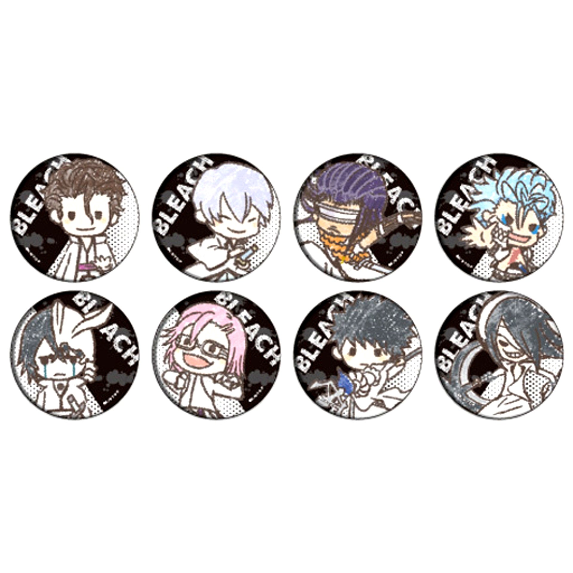 Set of 8 BLEACH Button 07 Arrancar Ver. GraffArt Design [USED]
