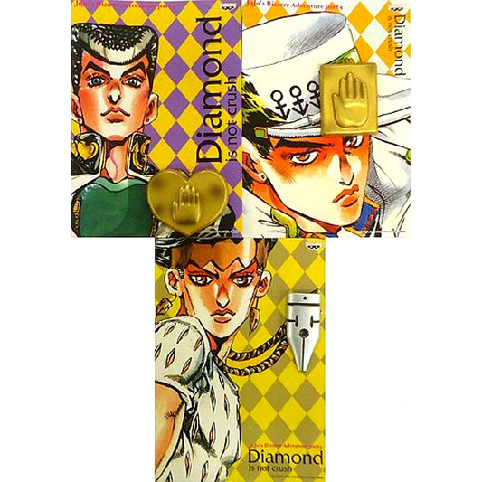 Set of 3 JoJo Badge Ichiban Kuji JoJo's Bizarre Adventure Part 4 Diamond is Unbreakable Prize F [USED]