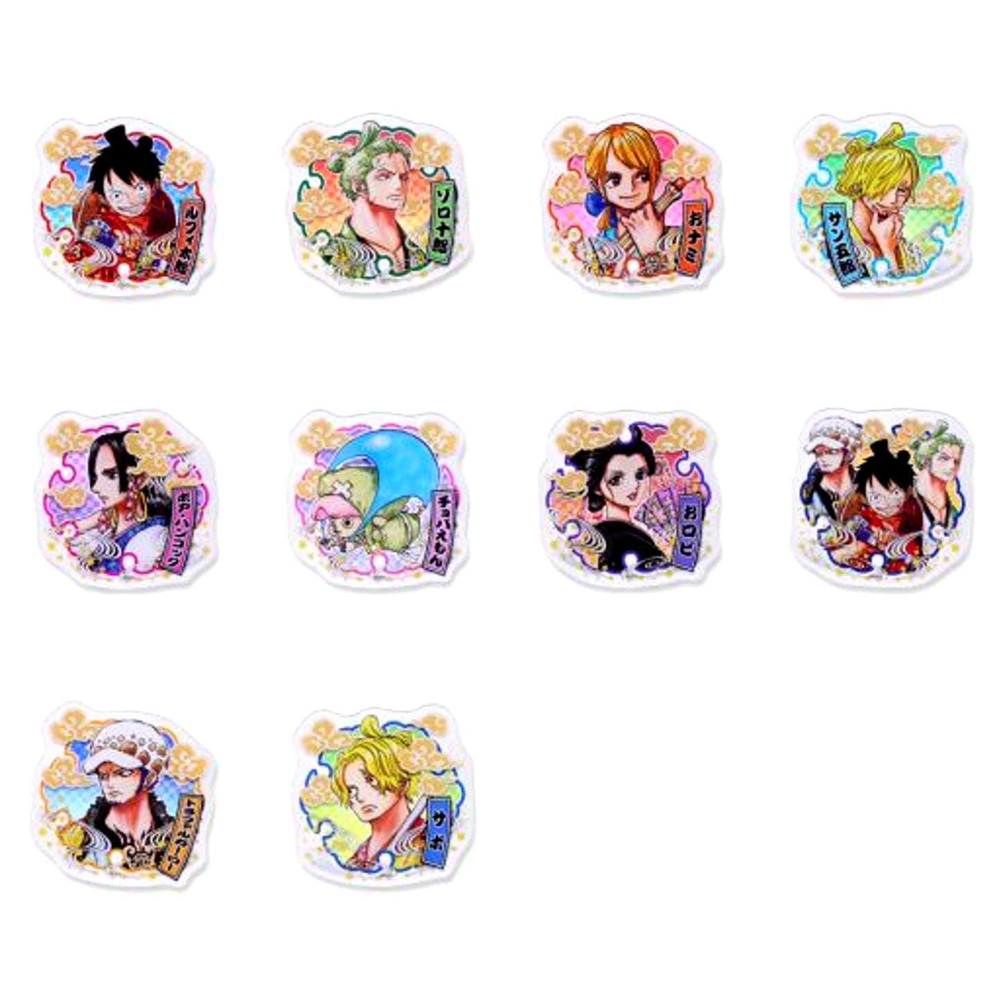 Set of 10 One Piece Acrylic Badge Collection Vol. 1 [USED]