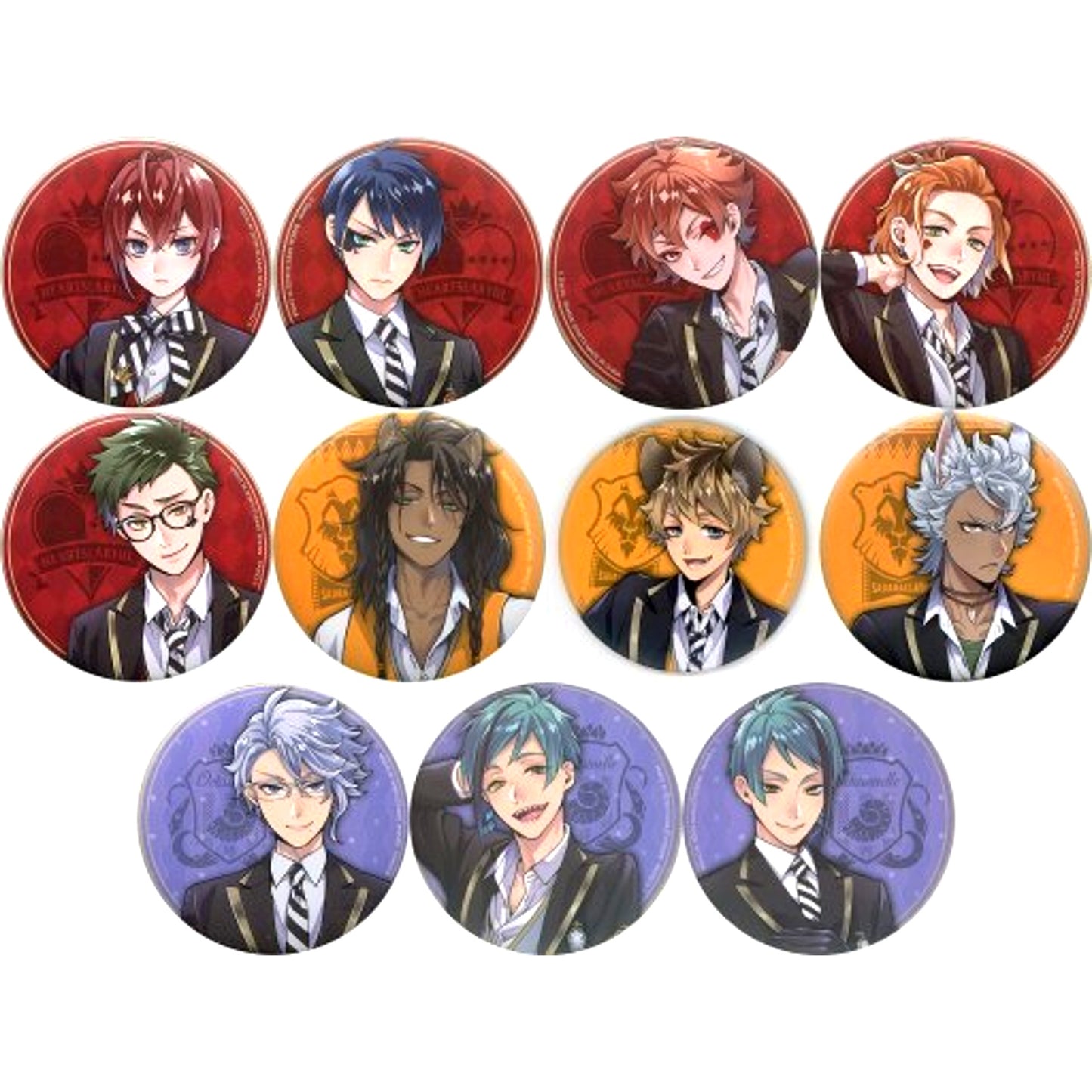 Set of 11 Badge Assortment 1 Ichiban Kuji Disney Twisted-Wonderland Prize J [USED]