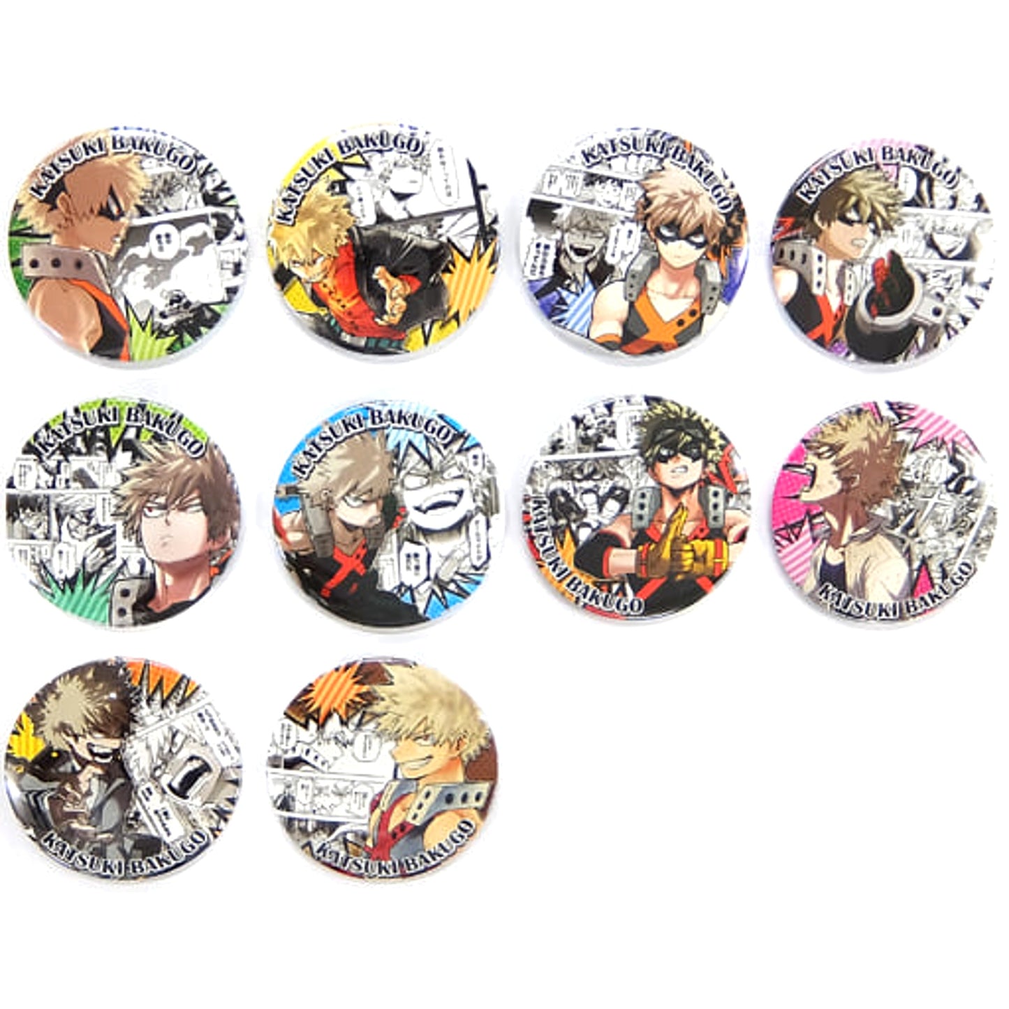 Katsuki Bakugo My Hero Academia Set of 10 Heroes Collection Button [USED]
