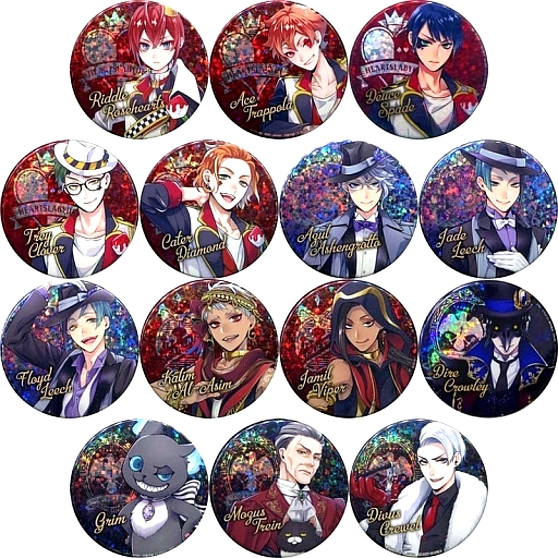 Set of 14 Disney Twisted-Wonderland Button The Beginning of the Story Vol.1 Namco Limited [USED]