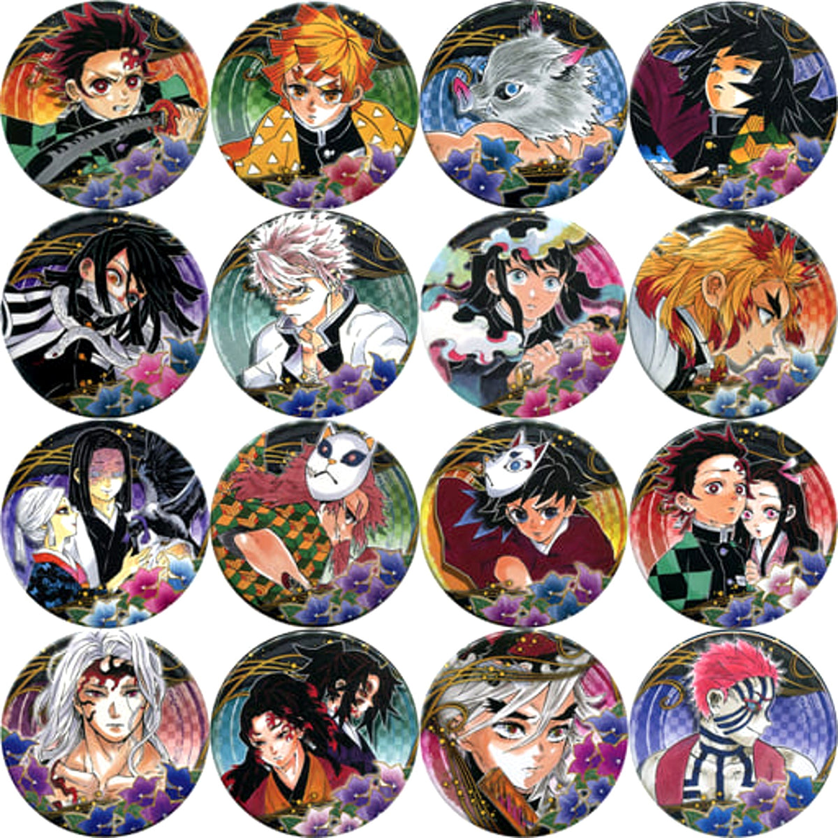 Demon Slayer: Kimetsu no Yaiba Zenitsu Agatsuma & Others Collection Can Badge Part 4 All 16 Types Set Buttons [USED]