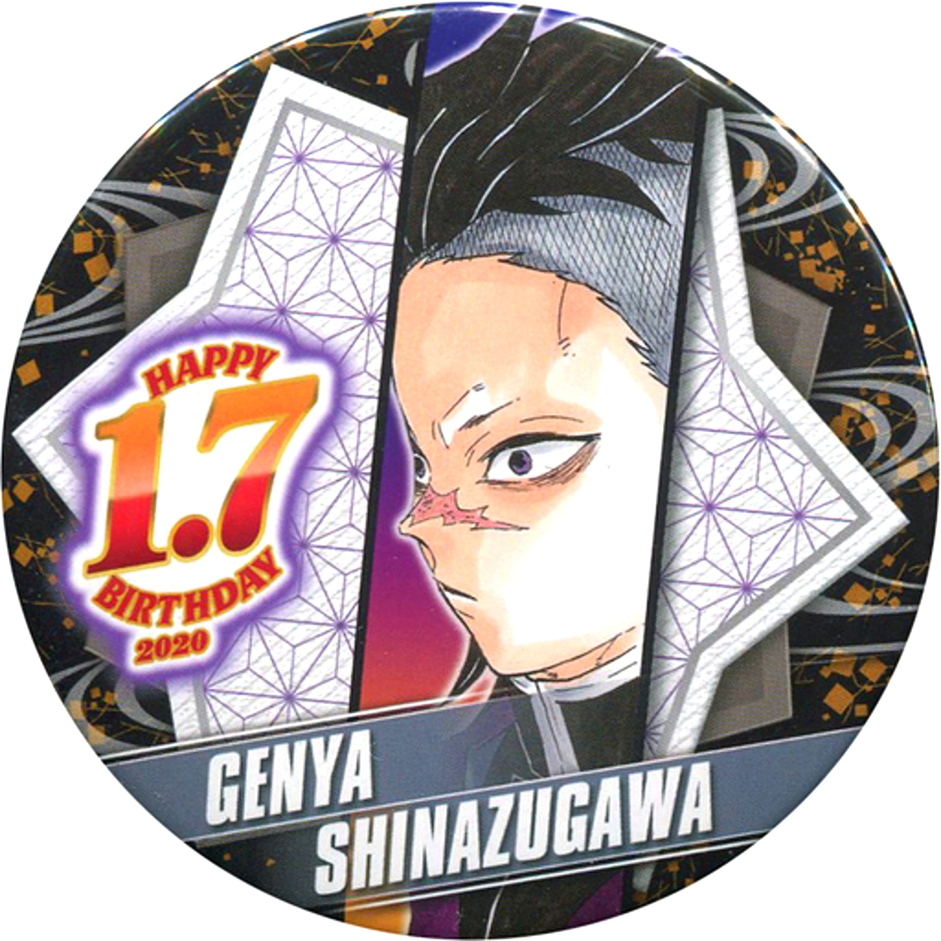 Genya Shinazugawa Demon Slayer Birthday Button [USED]
