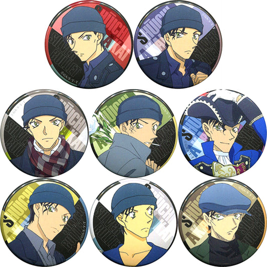 Set of 8 Detective Conan Chara Badge Collection Lots of Akai [USED]