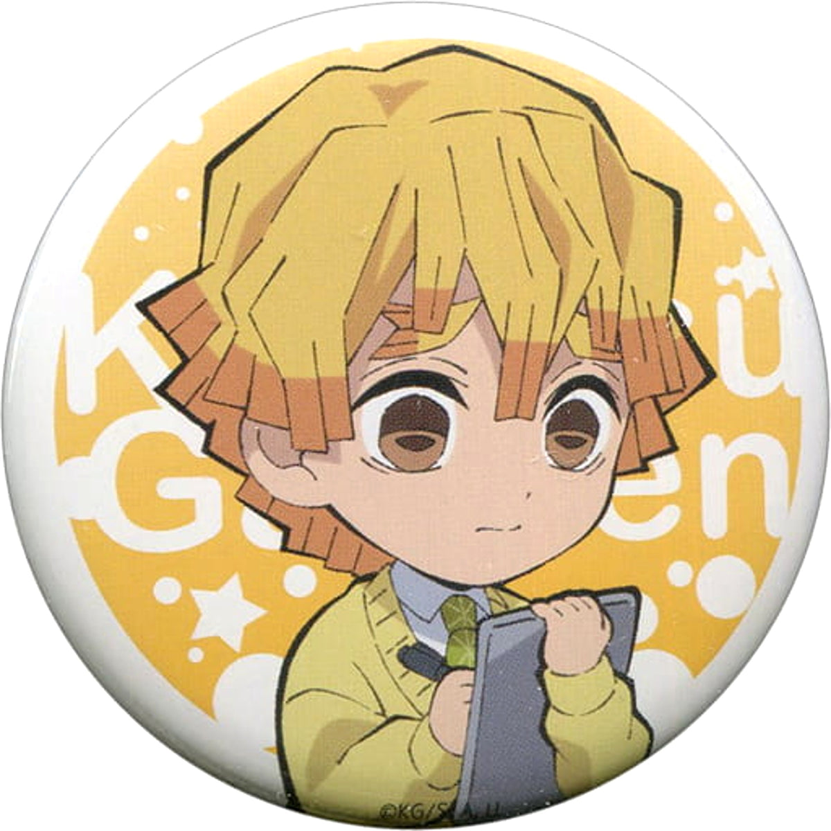 Junior High and High School!! Kimetsu Academy Story Zenitsu Agatsuma Newly Drawn SD Random Can Badge Anime Japan 2020 Limited Buttons [USED]