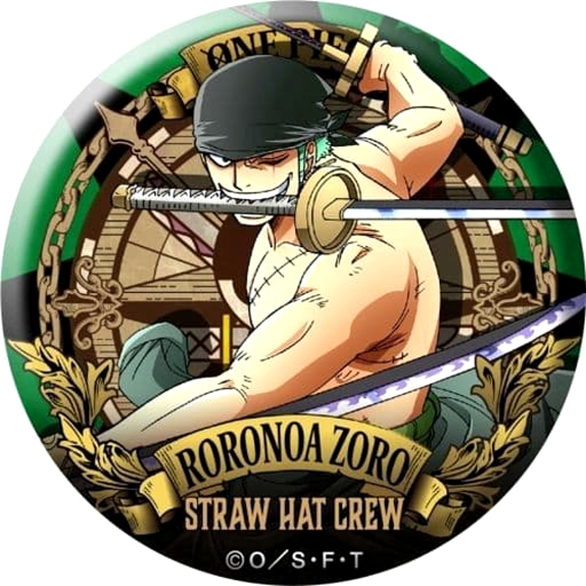 One Piece Roronoa Zoro Ultimate Crew Part 2 Dodeka Can Badge Buttons [USED]