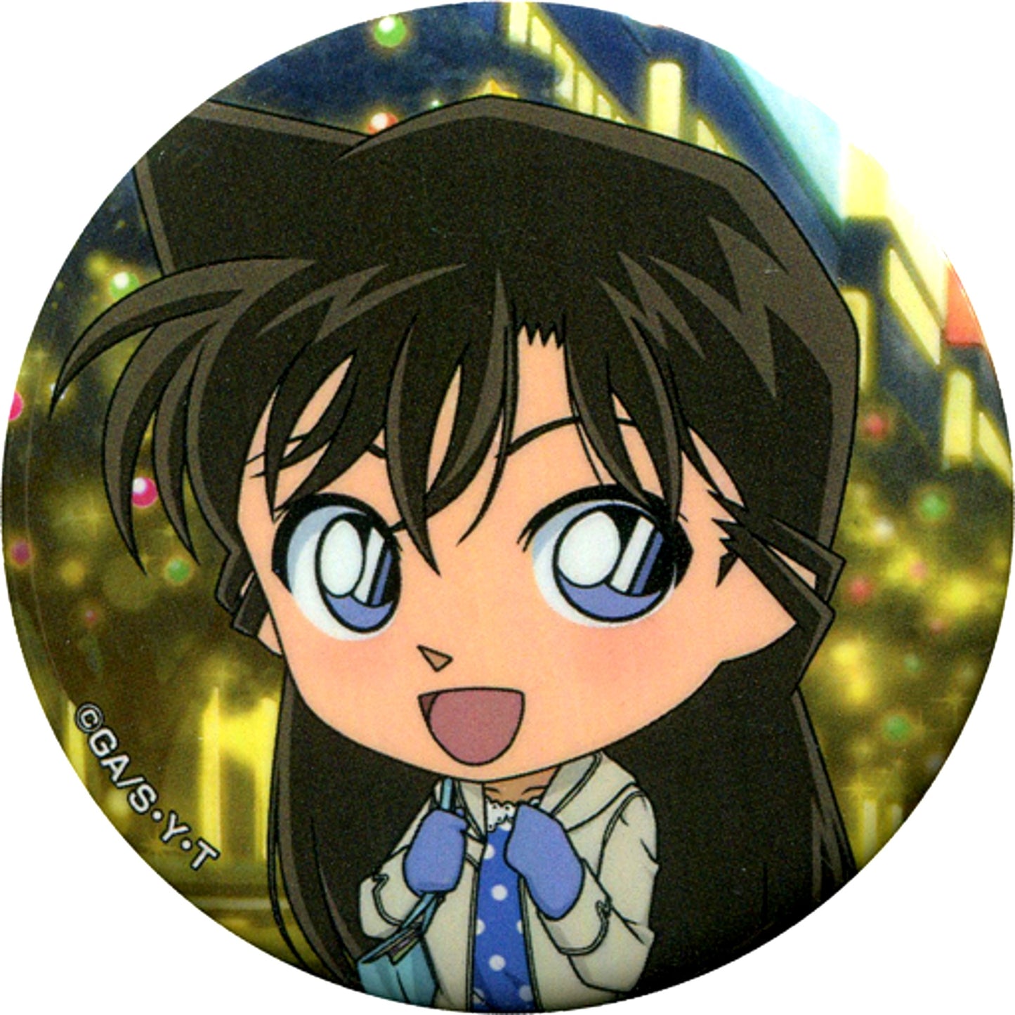 Ran Mouri Detective Conan Puzzle Cross Chain Trading Button C [USED]