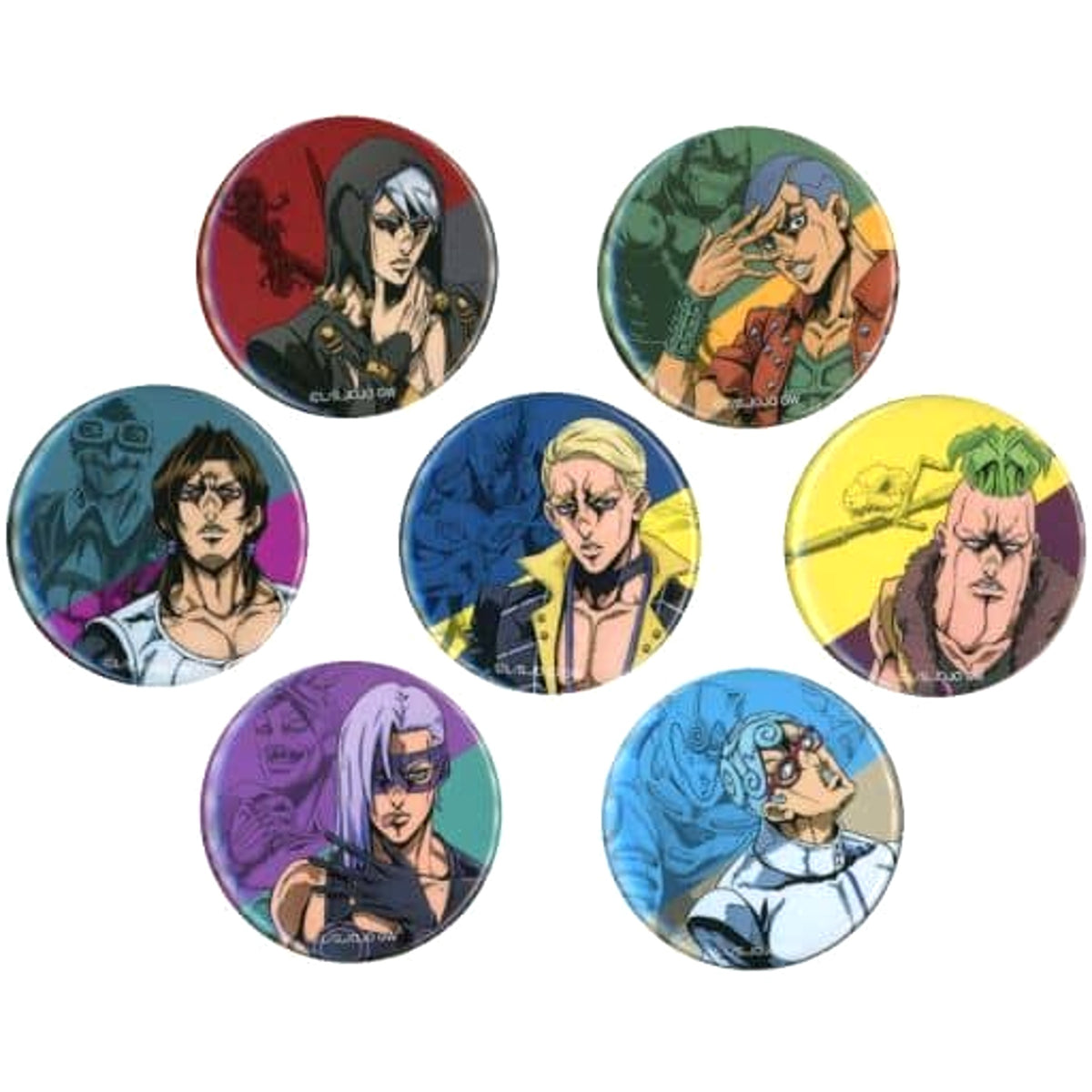 JoJo's Bizarre Adventure Part 5: Golden Wind Assassin Team Esperienza D'Oro Can Badge Set Buttons [USED]