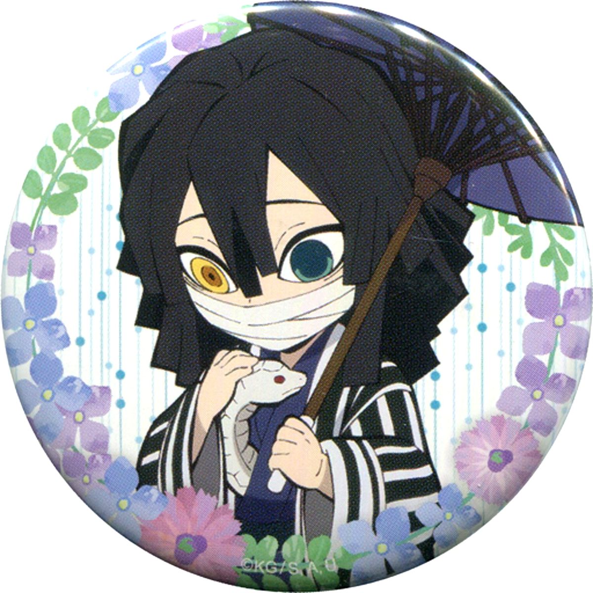 Obanai Iguro Normal Demon Slayer: Kimetsu no Yaiba ufotable Cafe Rainy Season Event Original Illustration Random 56mm Button Group B [USED]