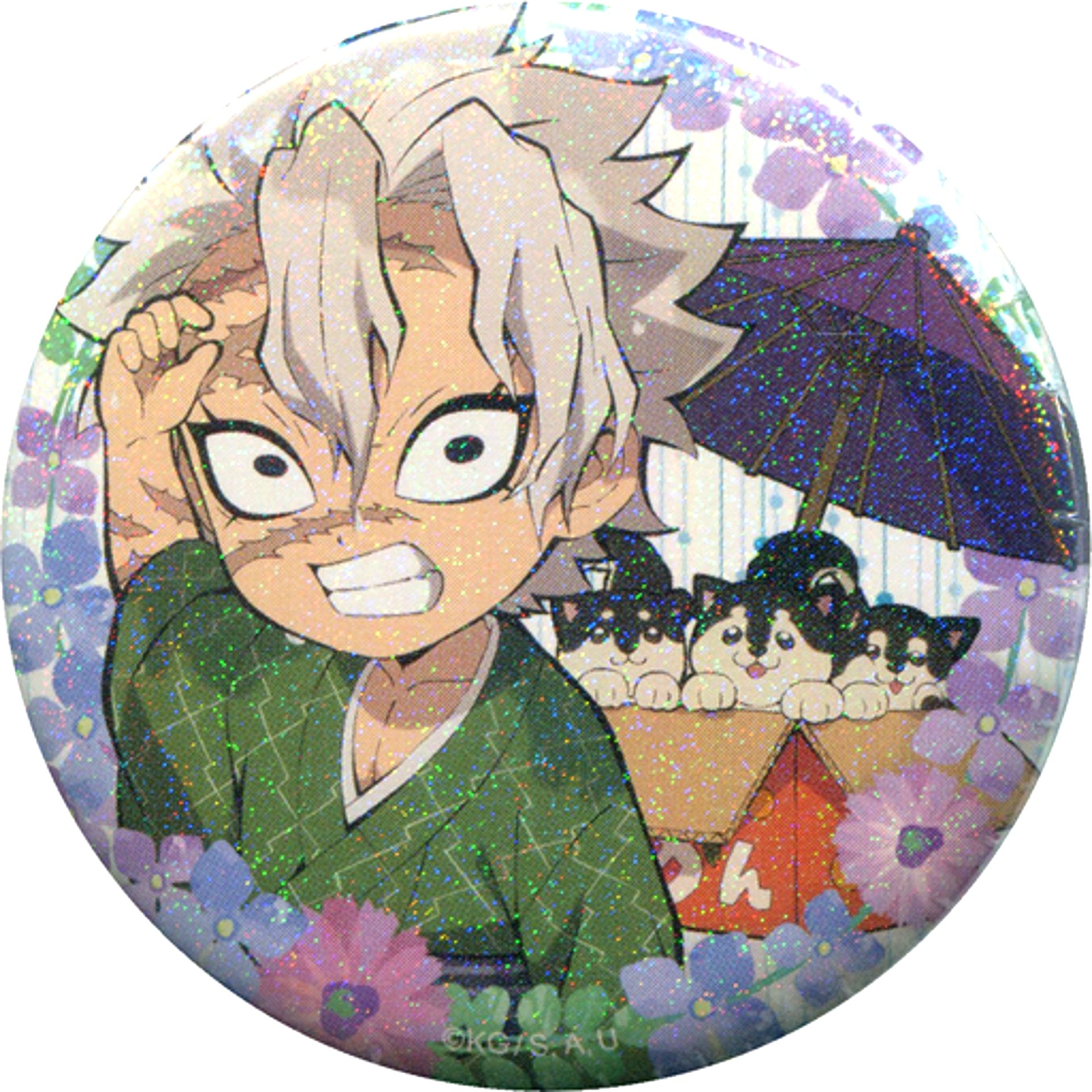Sanemi Shinazugawa Holo Demon Slayer ufotable cafe Rainy Season Event Illustration Random 56mm Button Group B [USED]