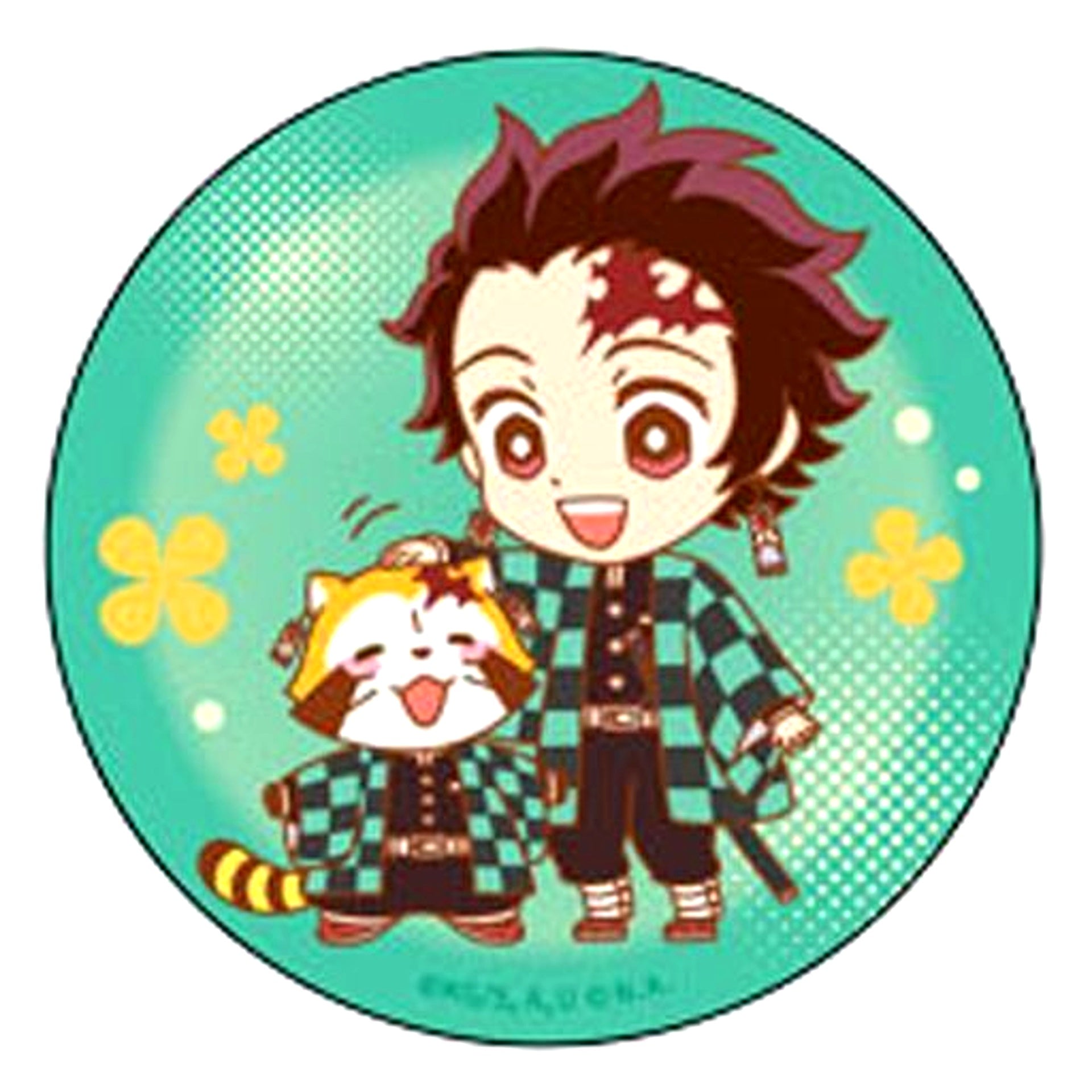 Tanjiro Kamado Demon Slayer: Kimetsu no Yaiba x Rascal the Raccoon Button Ver.2 [USED]