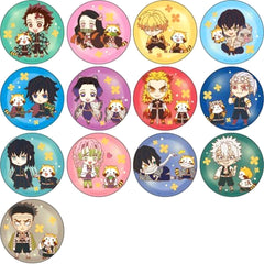 Demon Slayer: Kimetsu no Yaiba x Rascal the Raccoon Tanjiro Kamado & Others Can Badge Ver.2 All 13 Types Set Buttons [USED]