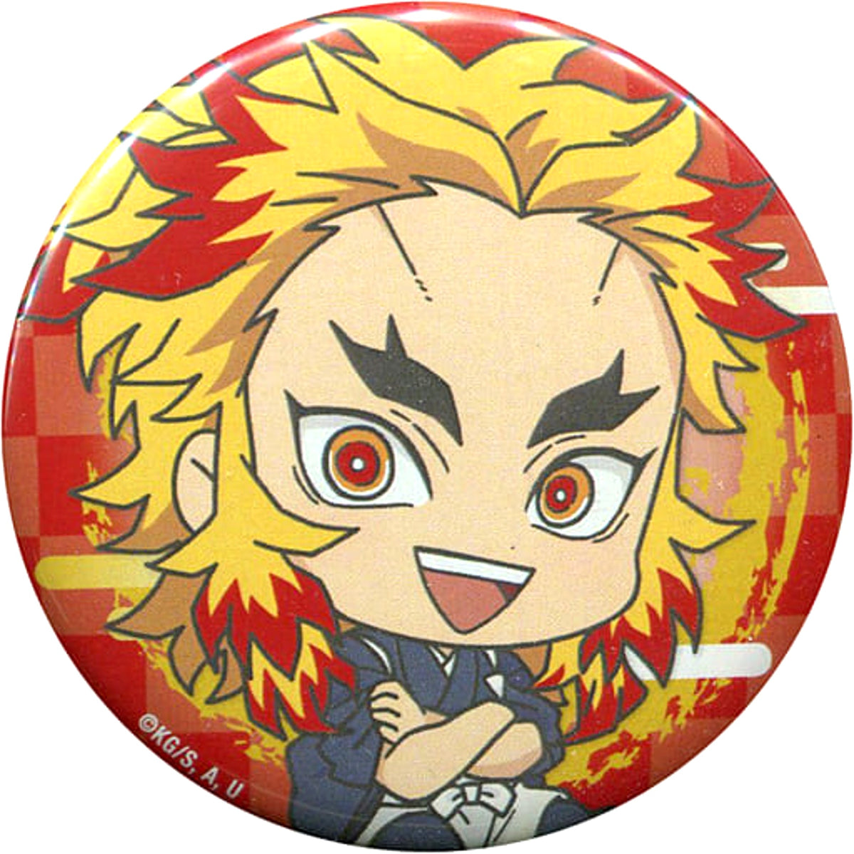 Demon Slayer: Kimetsu no Yaiba Kyojuro Rengoku Mini Character Can Badge Charadri!! Limited Buttons [USED]