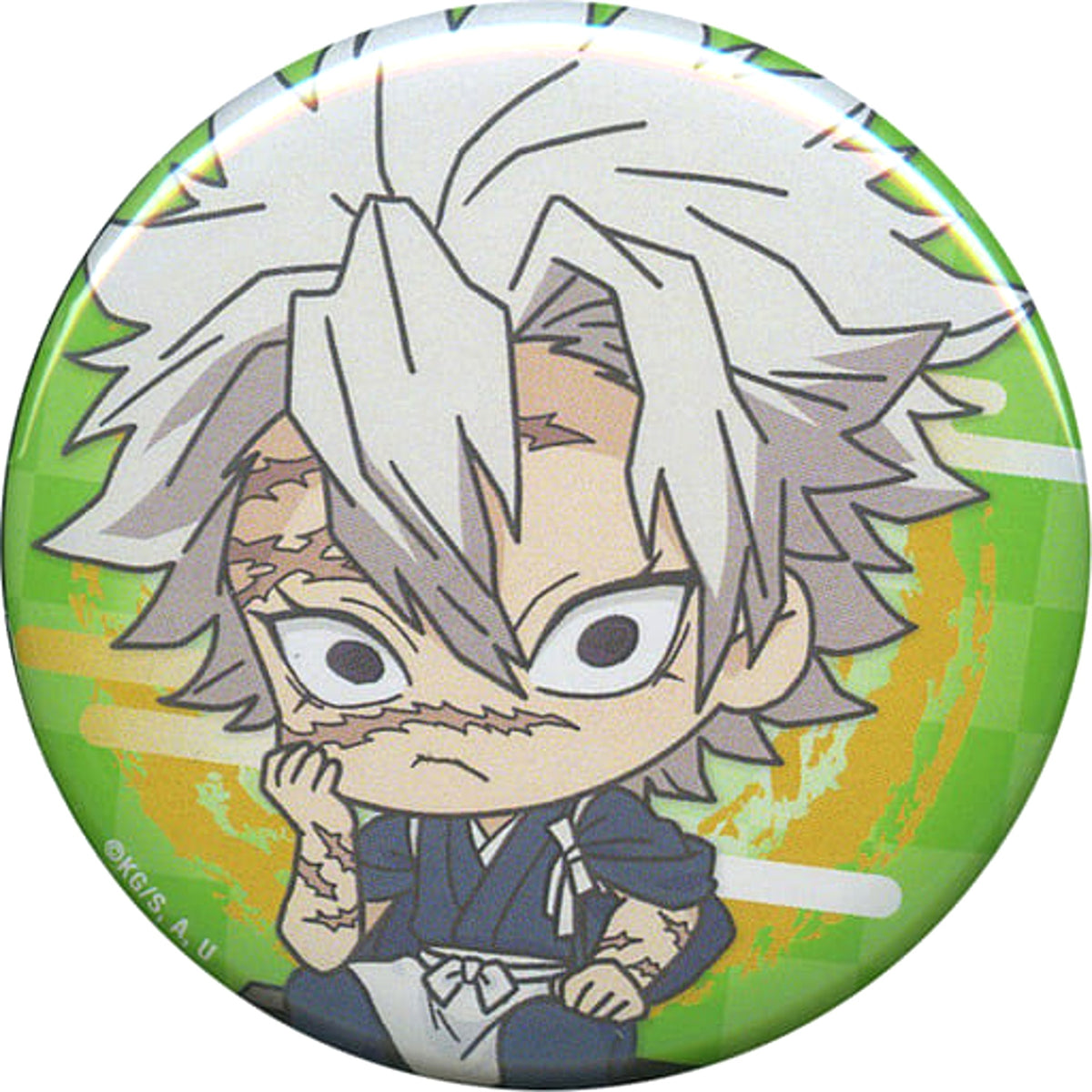 Demon Slayer: Kimetsu no Yaiba Sanemi Shinazugawa Mini Character Can Badge Charadri!! Limited Buttons [USED]