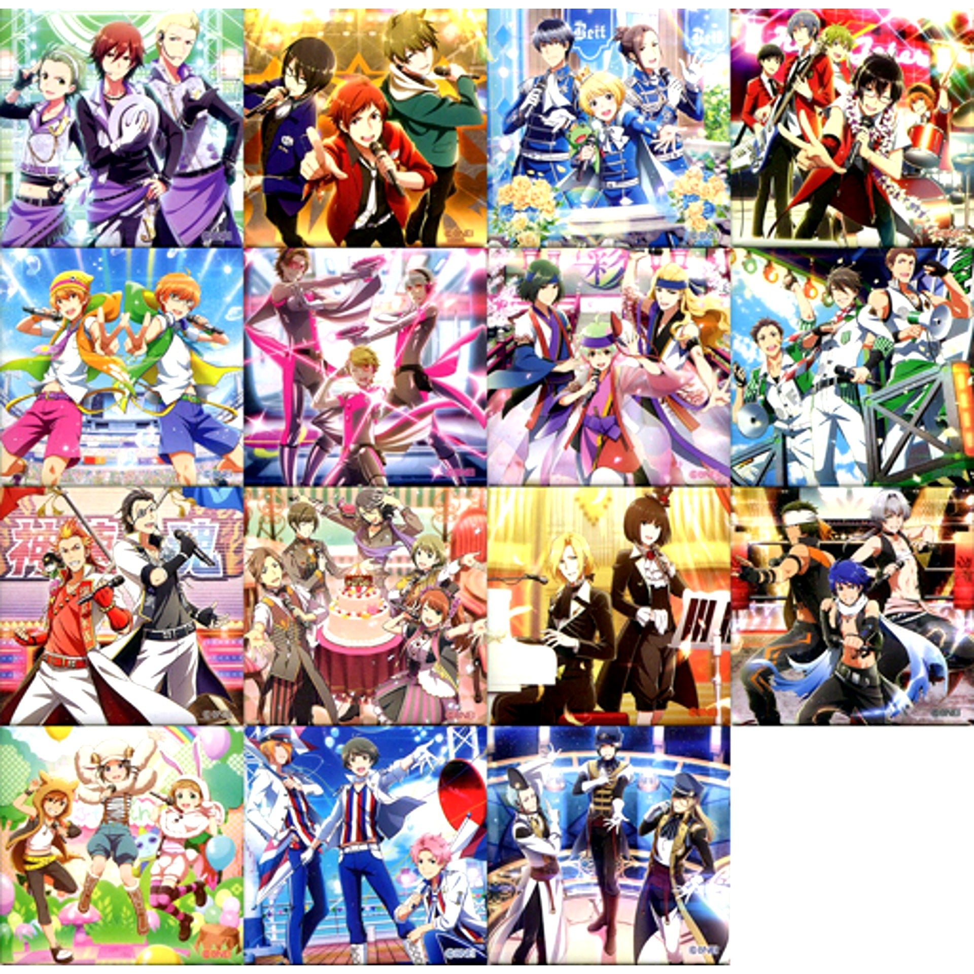 Set of 15 The Idolmaster SideM Jacket Illustration Can Badge Vol. 1 [USED]