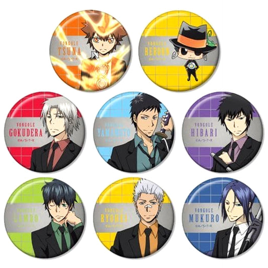 Reborn! Tsunayoshi Sawada & Others Trading Metallic Can Badge All 8 Types Set Buttons [USED]