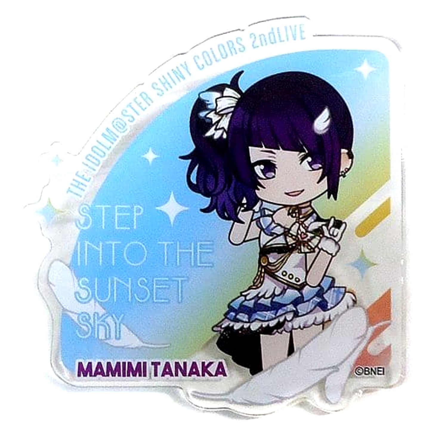 THE IDOLM@STER sHINY COLORs Mamimi Tanaka 2nd Live Ver. Official Produce Badge 2nd Live Step Into The Sunset Sky Limited Buttons [USED]