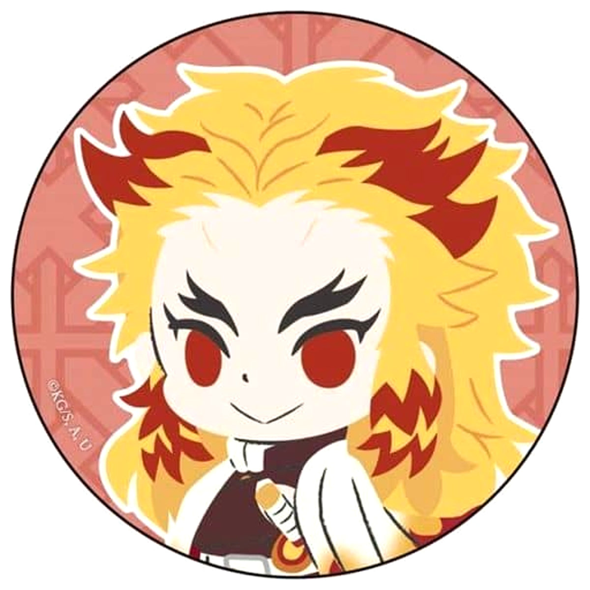 Demon Slayer: Kimetsu no Yaiba Kyojuro Rengoku Chibi Ver. Can Badge Buttons [USED]