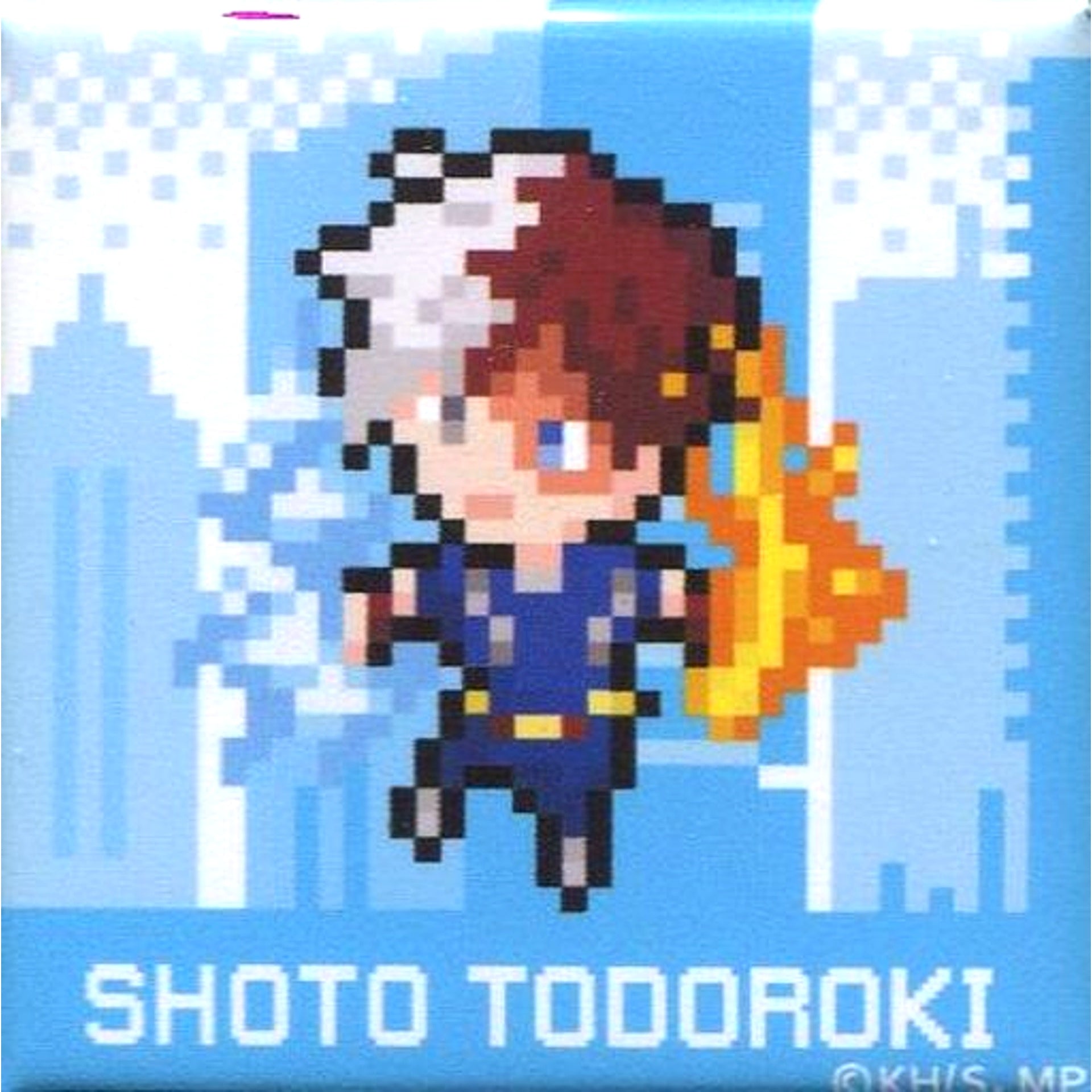 Shoto Todoroki My Hero Academia PIXEL ART HEROES Trading Square Button [USED]