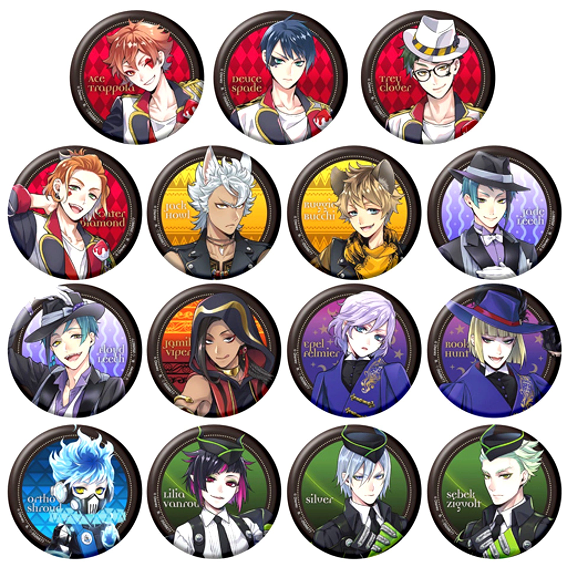 Set of 15 Disney Twisted-Wonderland Capsule Button Vol. 2 [USED]