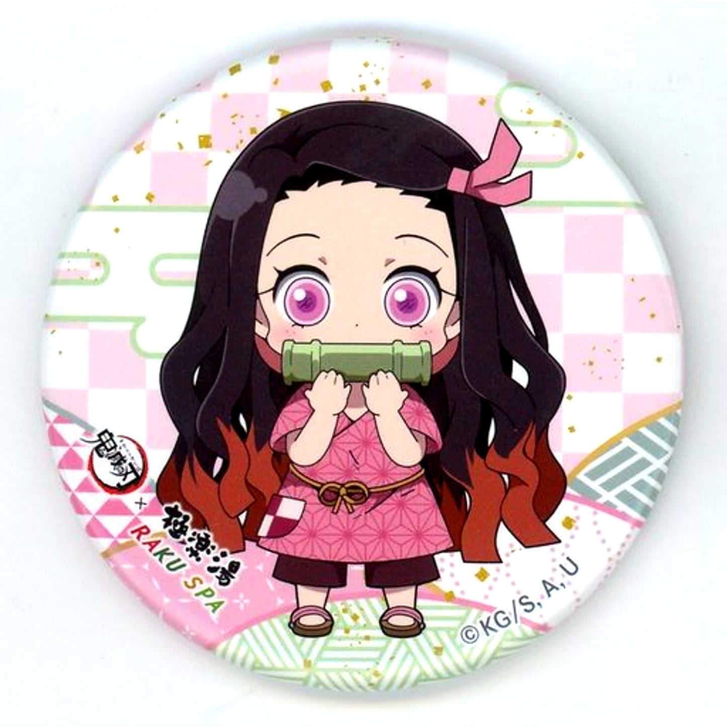 Nezuko Kamado Mini Character Demon Slayer: Kimetsu no Yaiba Button Gokurakuyu RAKU SPA Rest! Tanjiro's Blissful Holiday [USED]