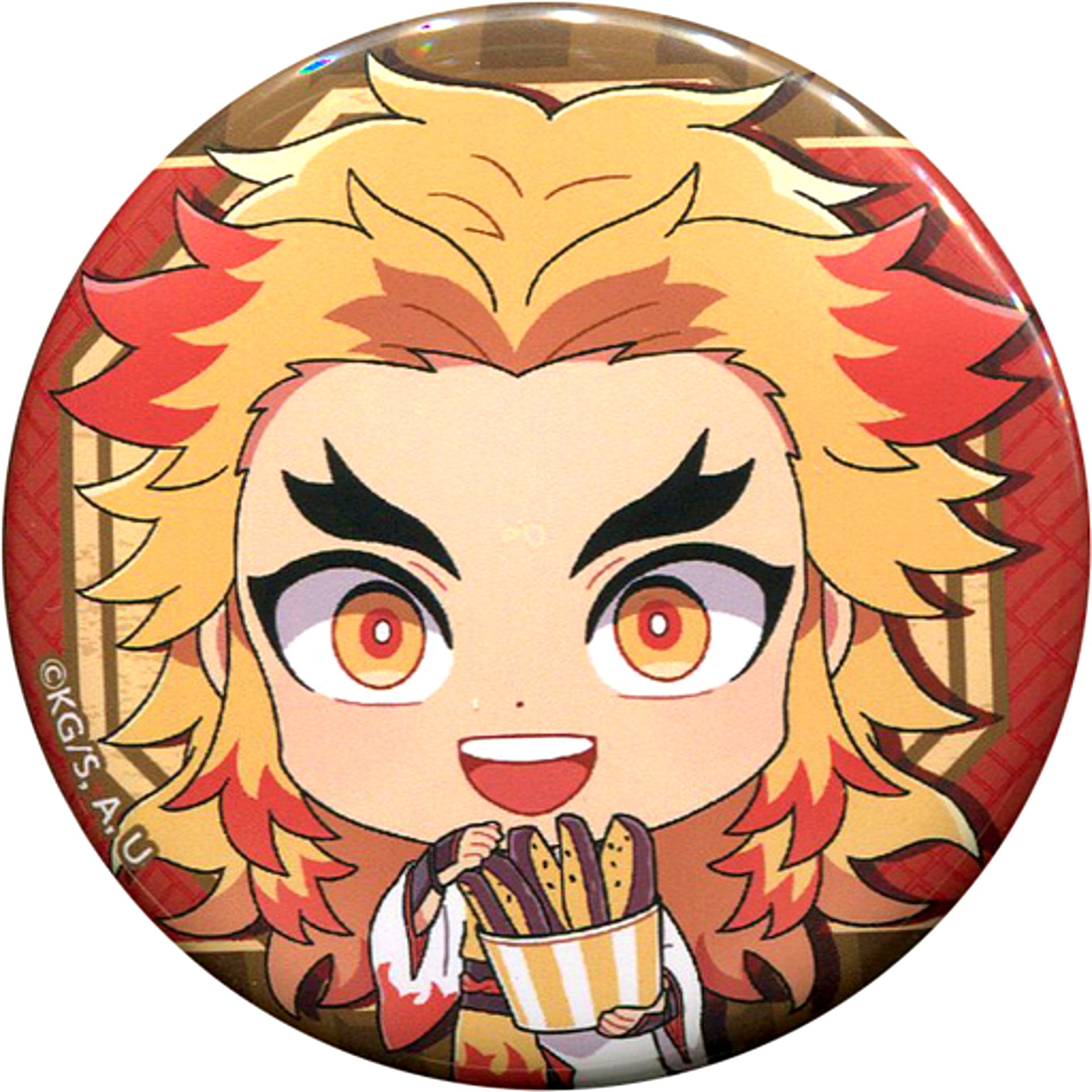 Kyojuro Rengoku Demon Slayer: Kimetsu no Yaiba Deformed Button A SEGA Collabo Cafe [USED]
