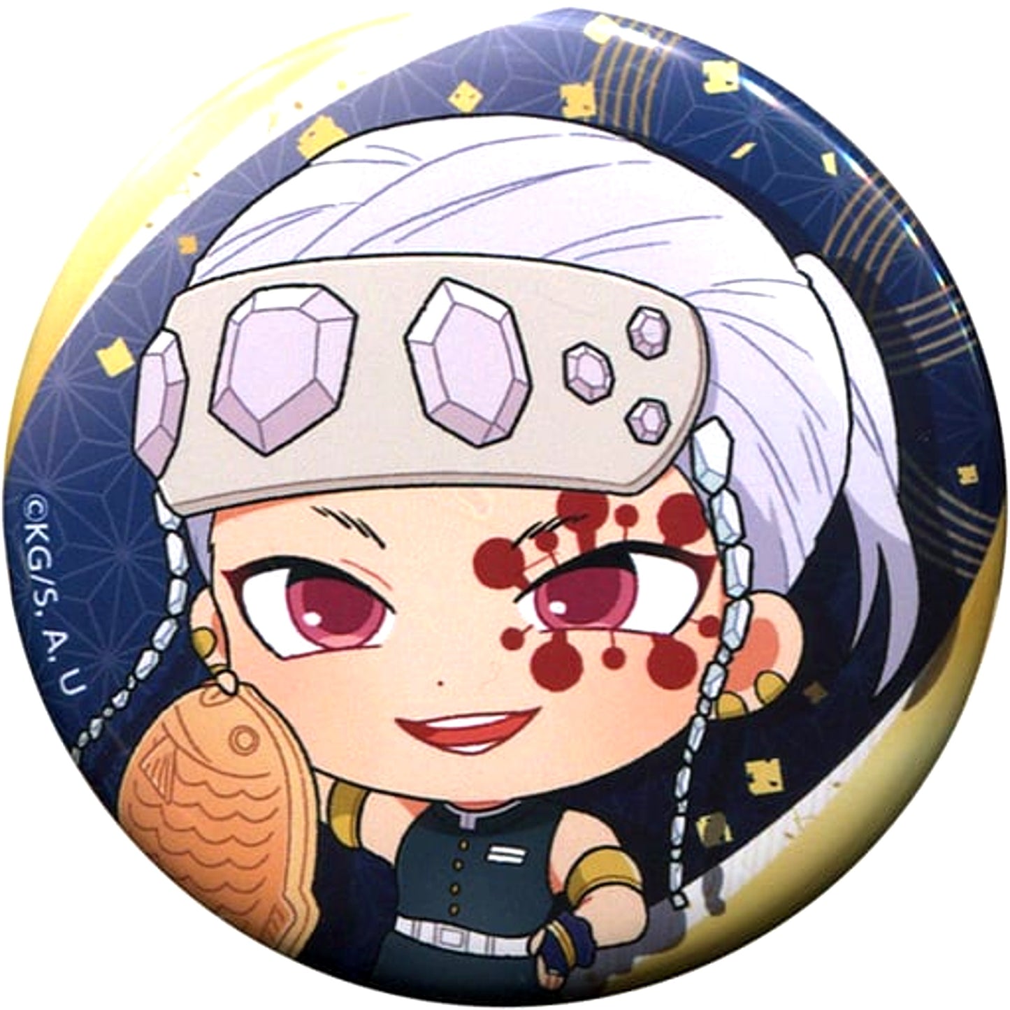 Tengen Uzui Demon Slayer Deformed Button B Sega Collabo Cafe [USED]