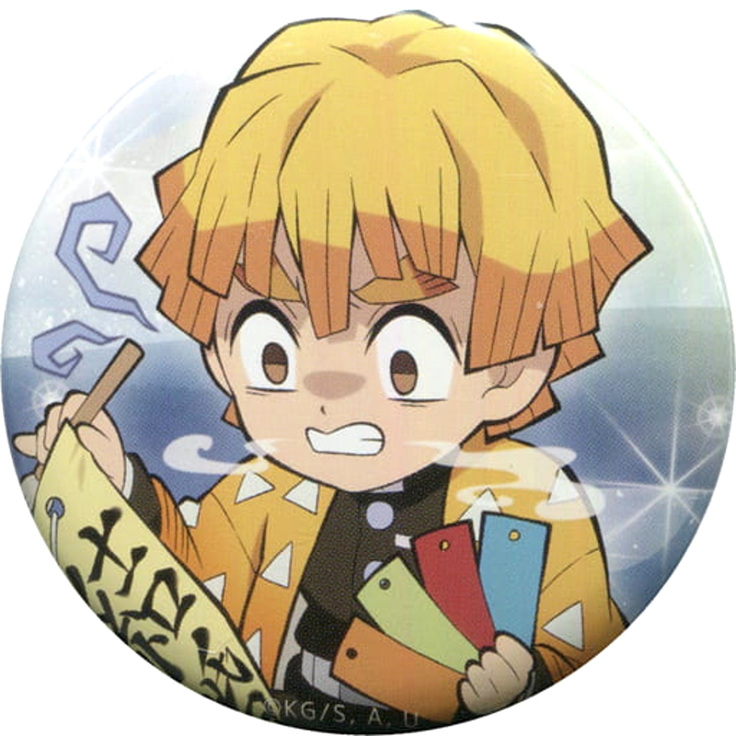Zenitsu Agatsuma Normal Demon Slayer: Kimetsu no Yaiba Newly Drawn SD illustration 57mm Random Button ufotable Cafe Tanabata Event Limited Tanabata Event [USED]