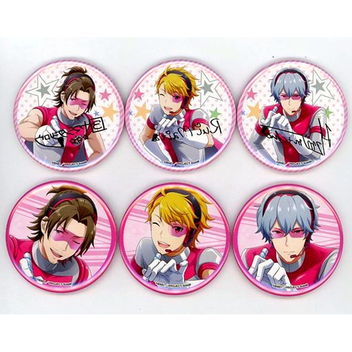 Set of 6 Idolmaster SideM Camera Sign Series 3 Only S.E.M Trading Button [USED]