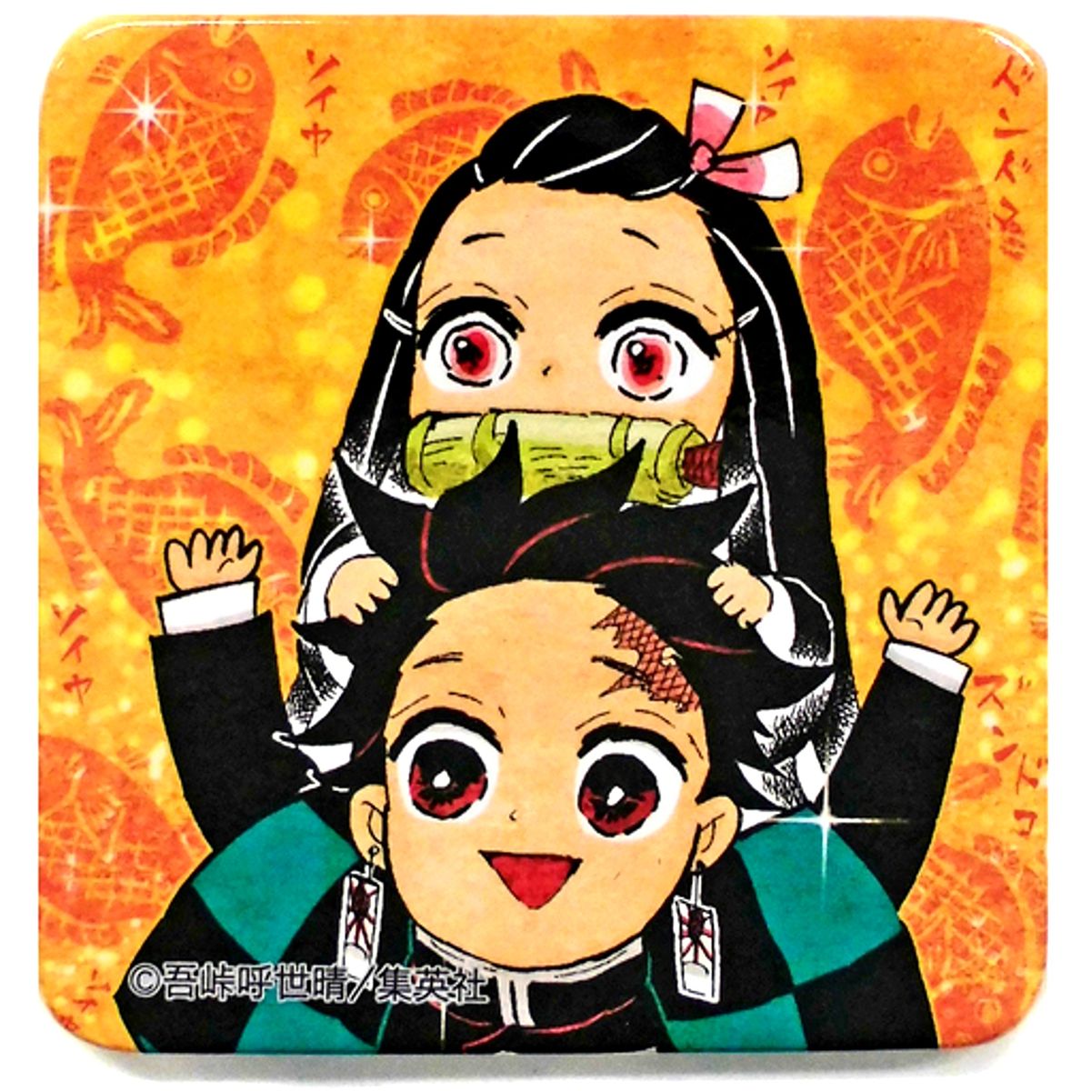 Tanjiro Kamado Nezuko Kamado Demon Slayer: Kimetsu no Yaiba Square Button Collection Another Color Ver. 1st Series [USED]