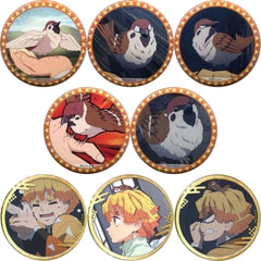Demon Slayer: Kimetsu no Yaiba Chun Taro & Others Chunchun Can Badge Full of Chuntaro My Real Name is Ukogi! Narita Anime Deck Limited All 8 Types Set Buttons [USED]
