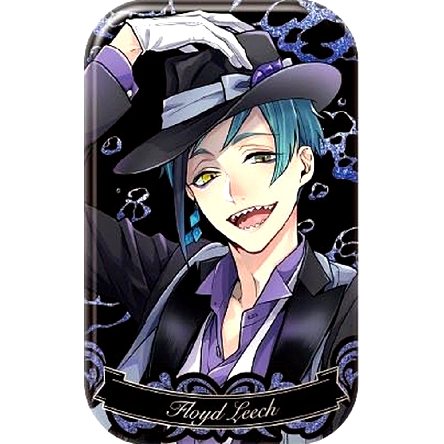 Floyd Leech Disney Twisted-Wonderland Glitter Square Button B [USED]